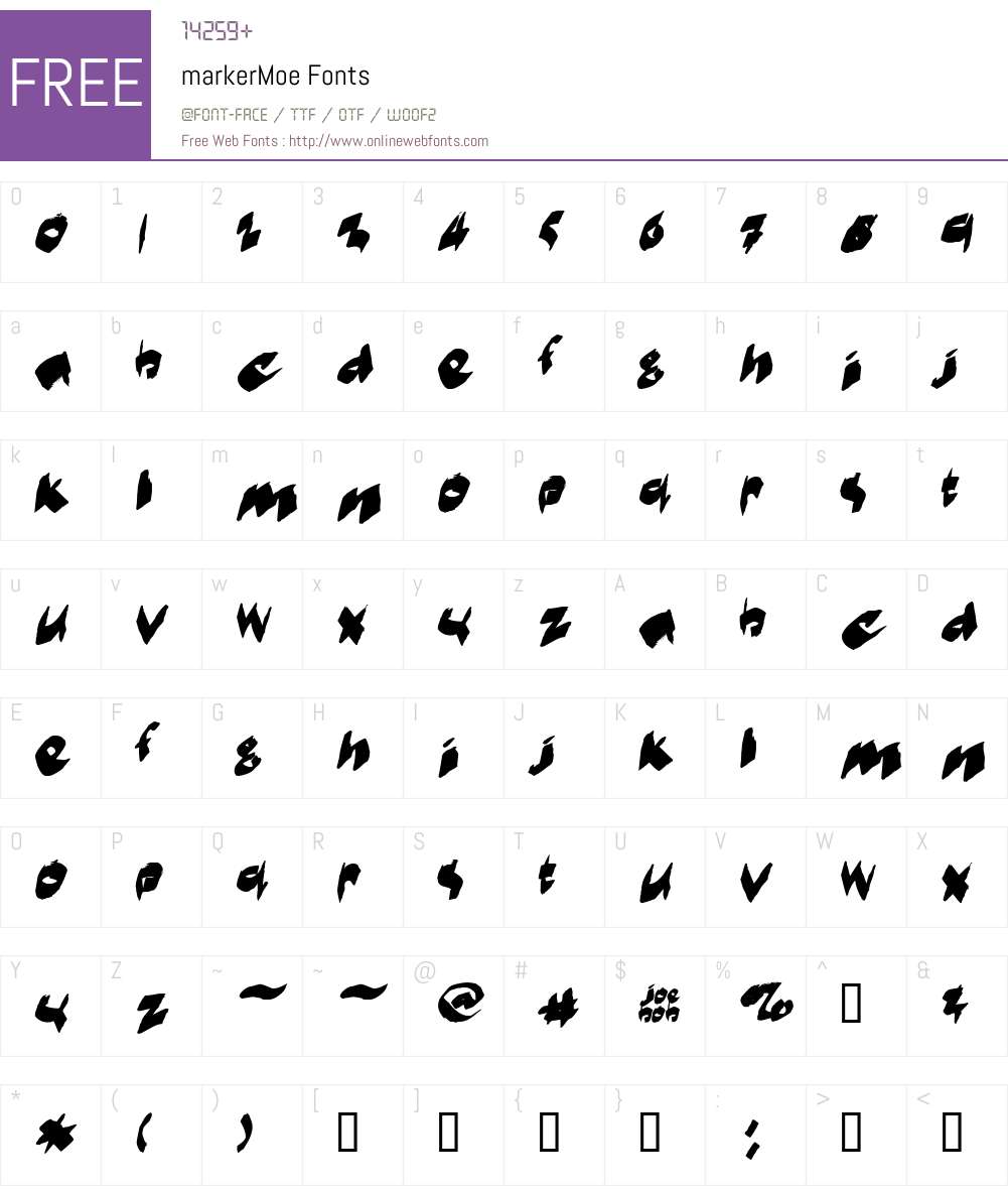 markerMoe Font Screenshots