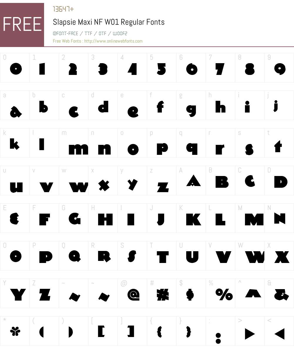 SlapsieMaxiNFW01-Regular Font Screenshots