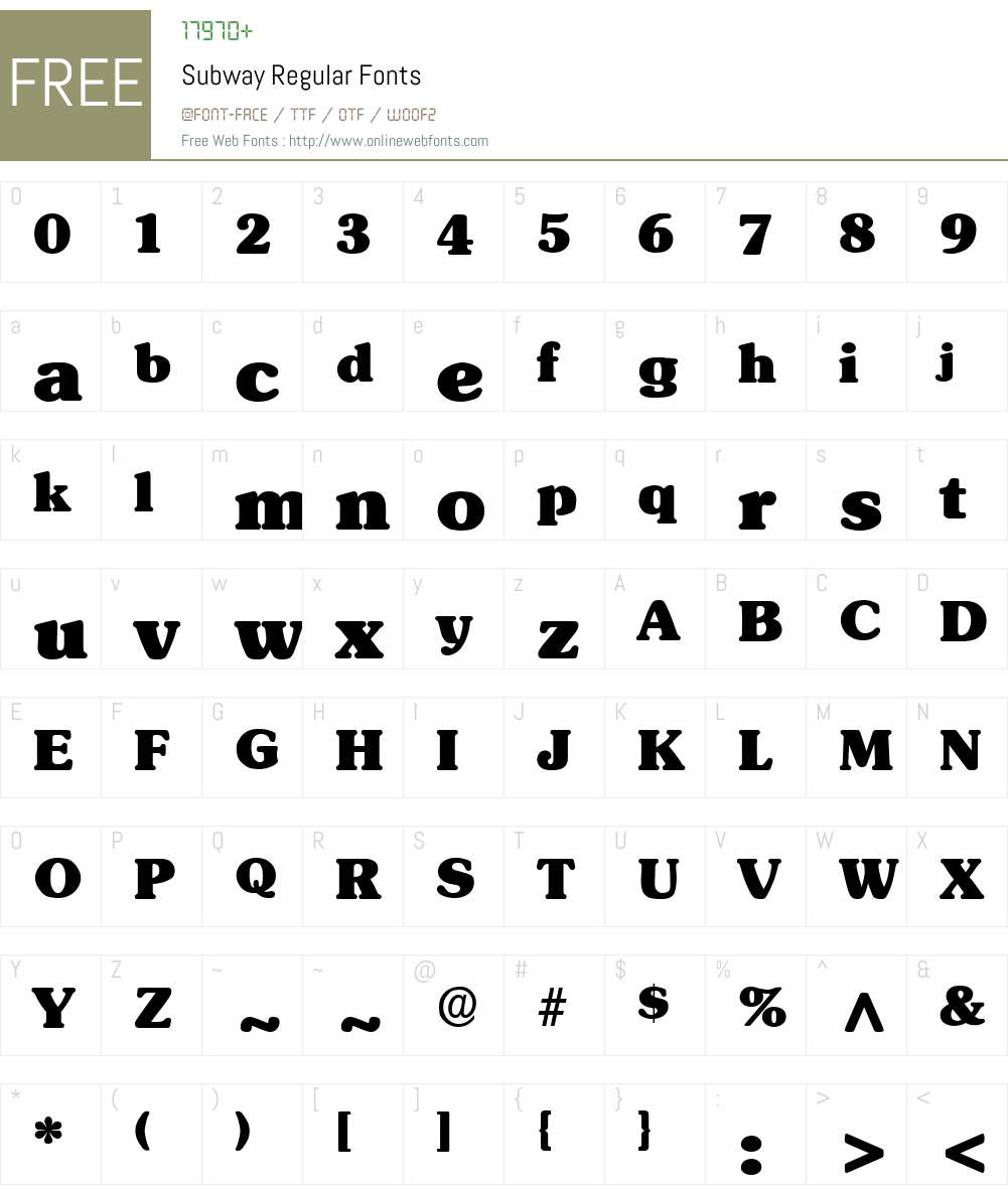 Subway Font Screenshots