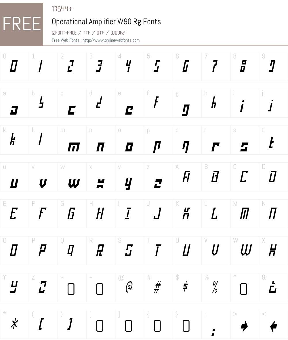 OperationalAmplifierW90-Rg Font Screenshots
