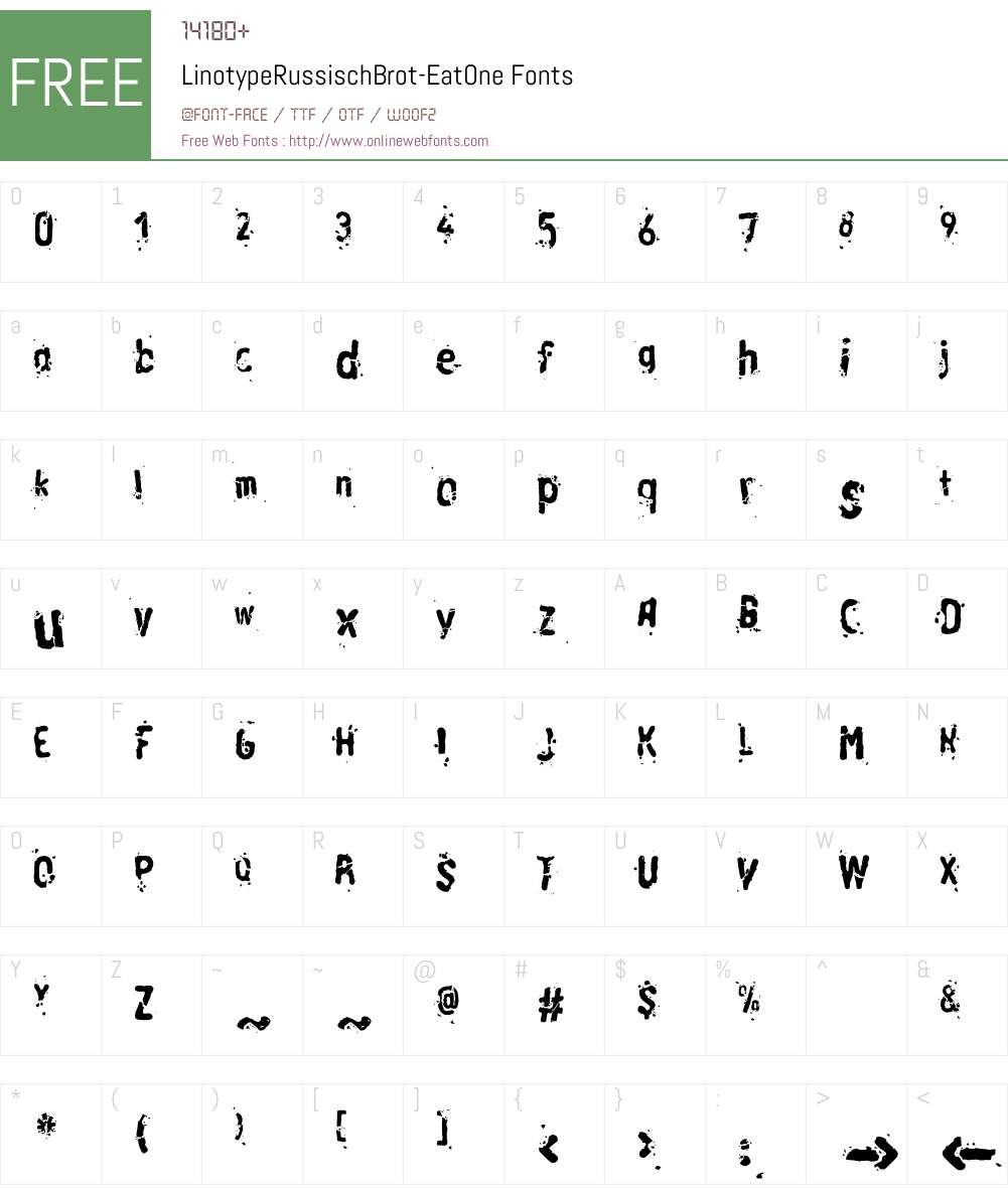 LTRussischBrot EatOne Font Screenshots