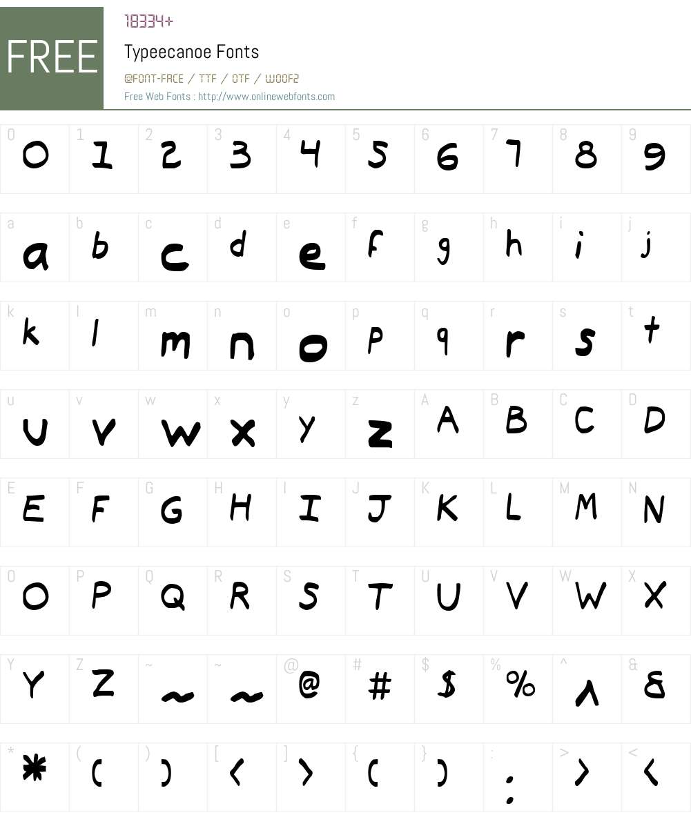 Typeecanoe Font Screenshots