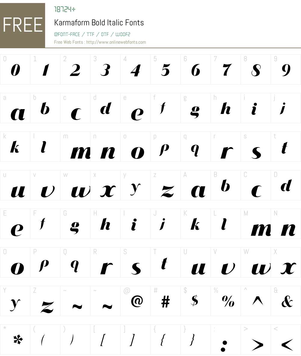 Karmaform Font Screenshots