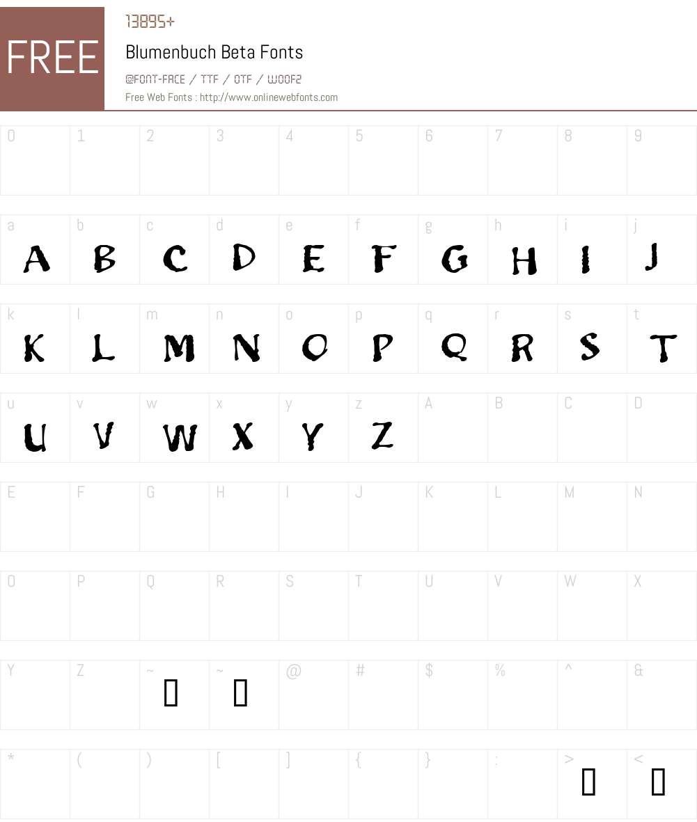 Blumenbuch Beta Font Screenshots