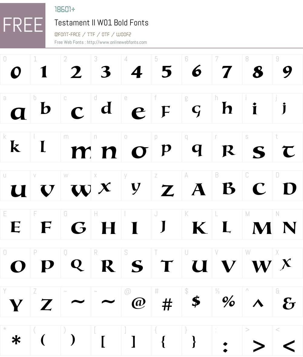 TestamentIIW01-Bold Font Screenshots