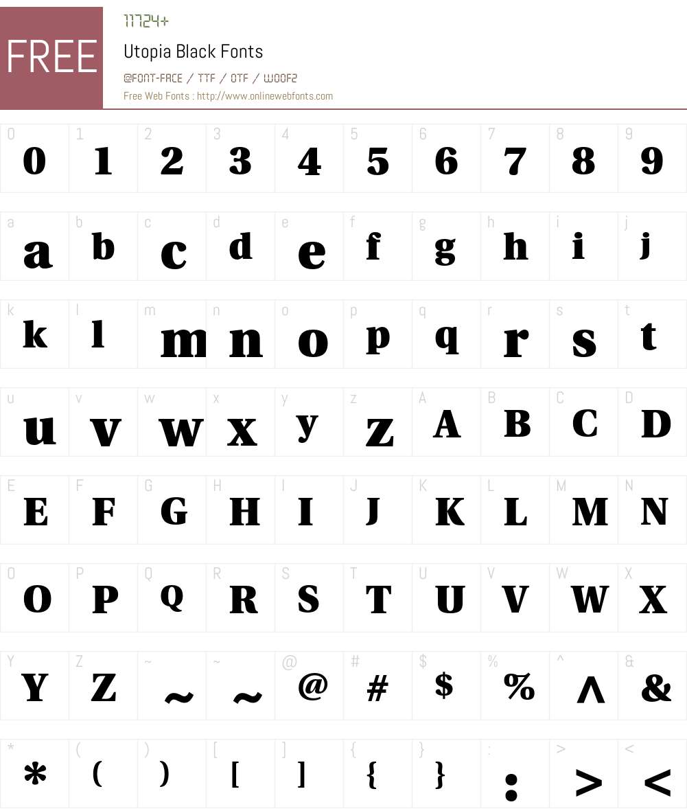 Utopia Font Screenshots