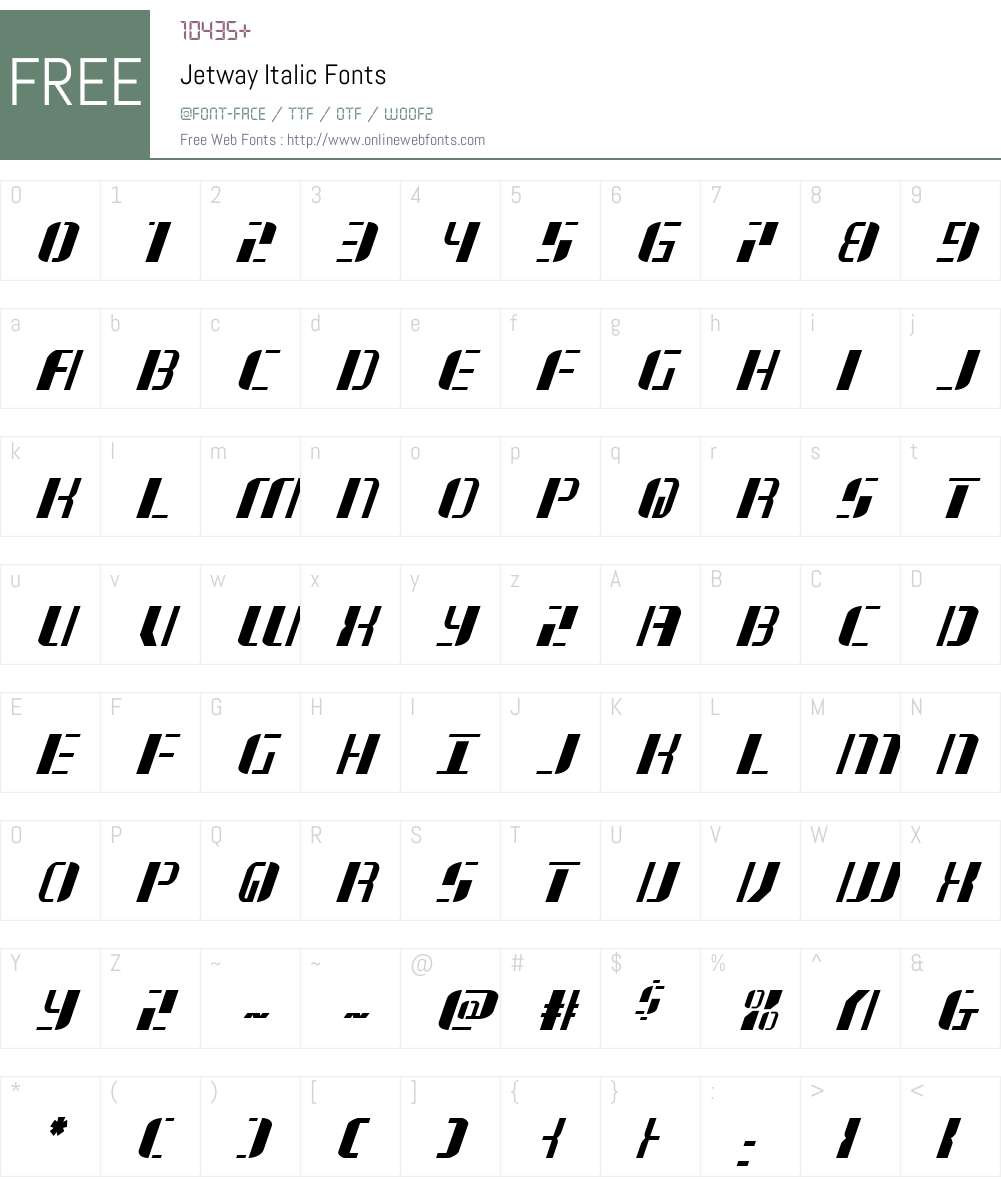 Jetway Italic Font Screenshots