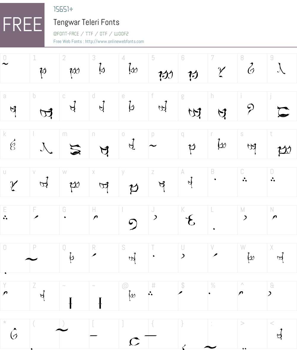 Tengwar Teleri Font Screenshots