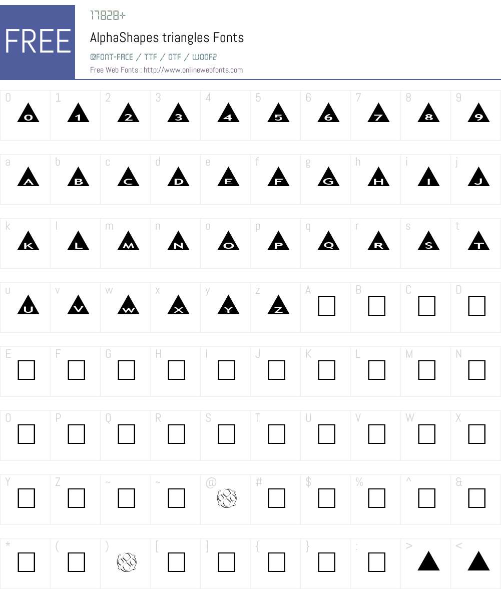AlphaShapes triangles Font Screenshots