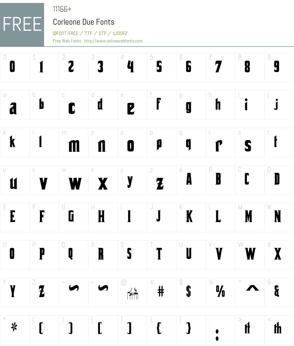 Corleone Due Font Screenshots