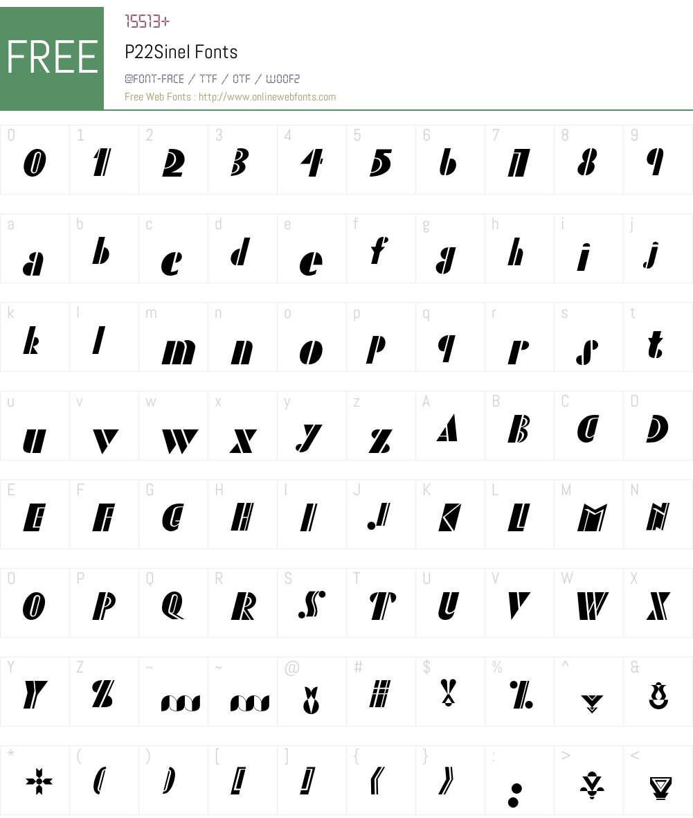 P22Sinel Font Screenshots