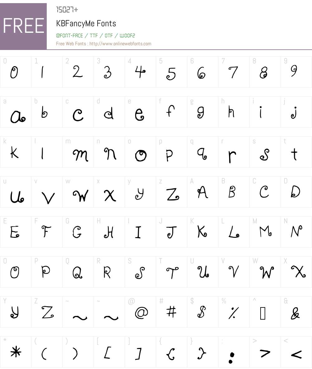 KBFancyMe Font Screenshots