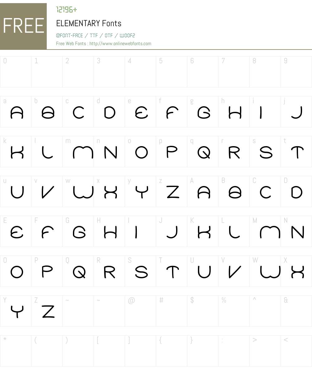 ELEMENTARY Font Screenshots