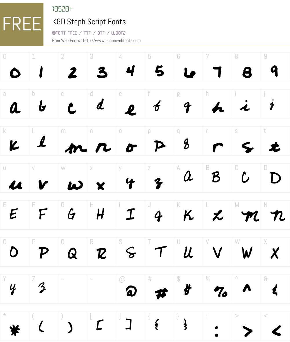 KGD Steph Script Font Screenshots