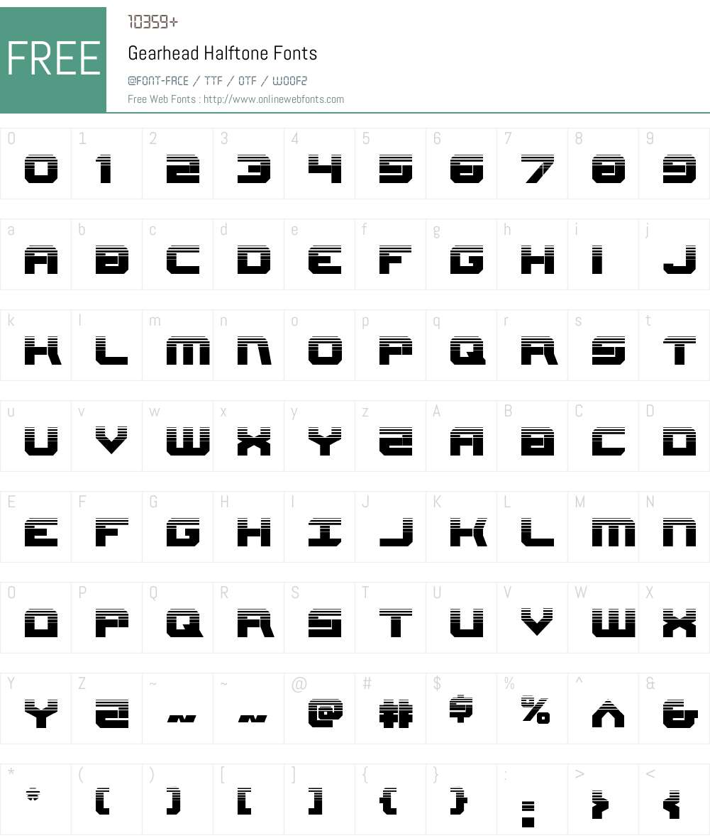 Gearhead Halftone Font Screenshots