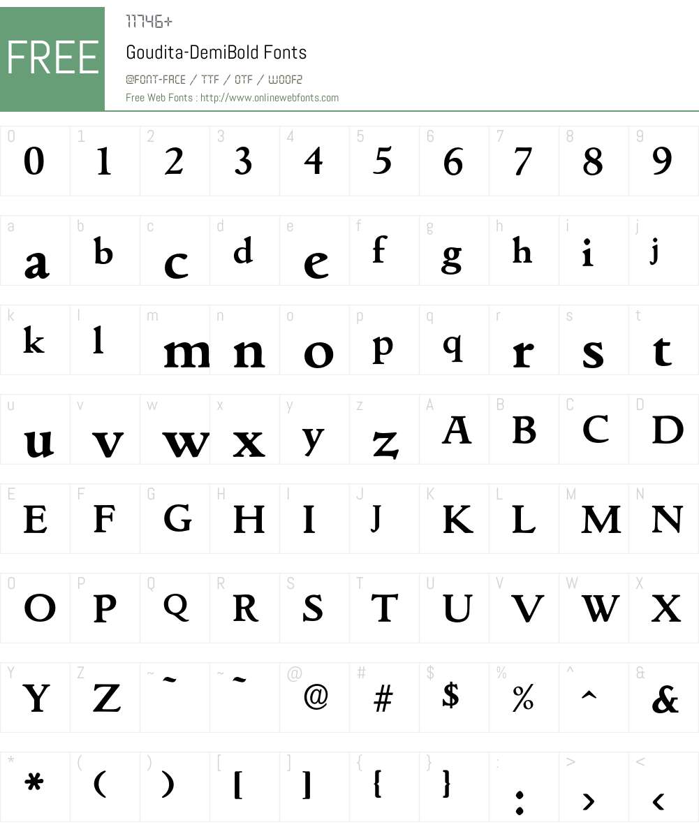 Goudita-DemiBold Font Screenshots