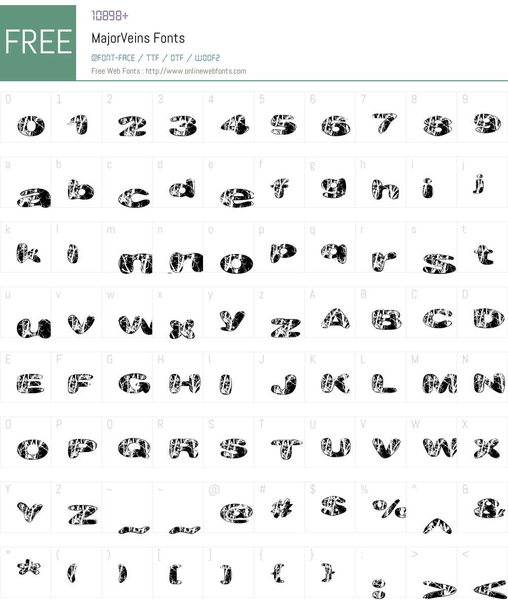 MajorVeins Font Screenshots