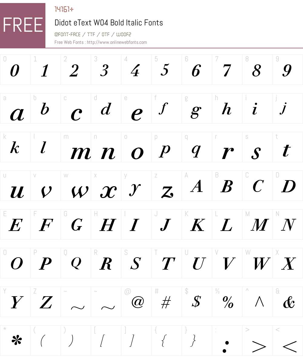 Linotype Didot eText Font Screenshots