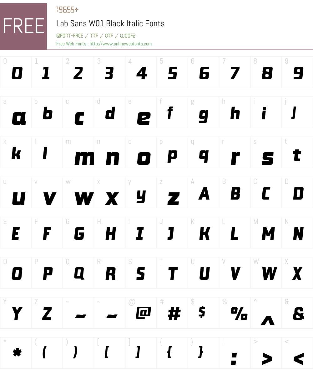 LabSansW01-BlackItalic Font Screenshots