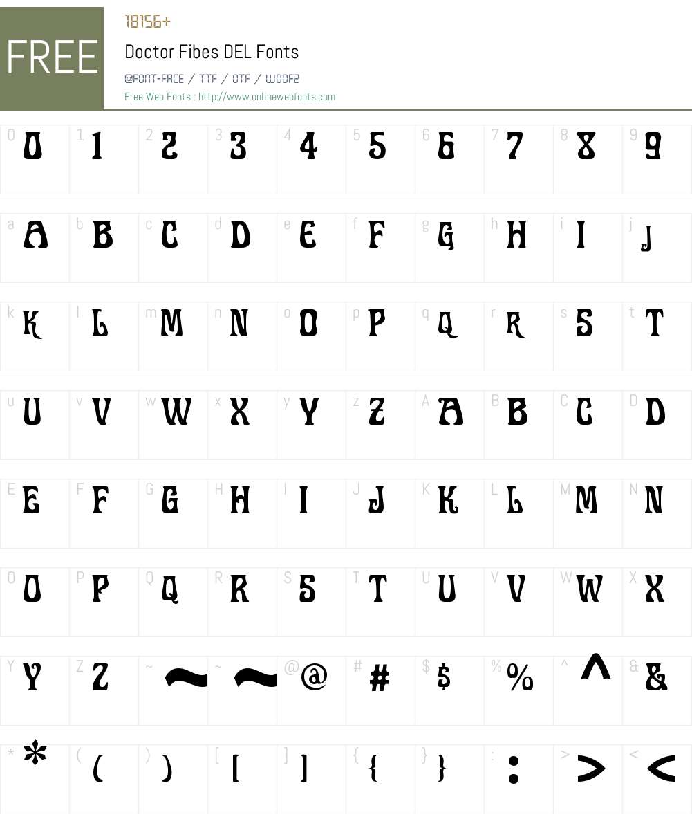 Doctor Fibes DEL Font Screenshots