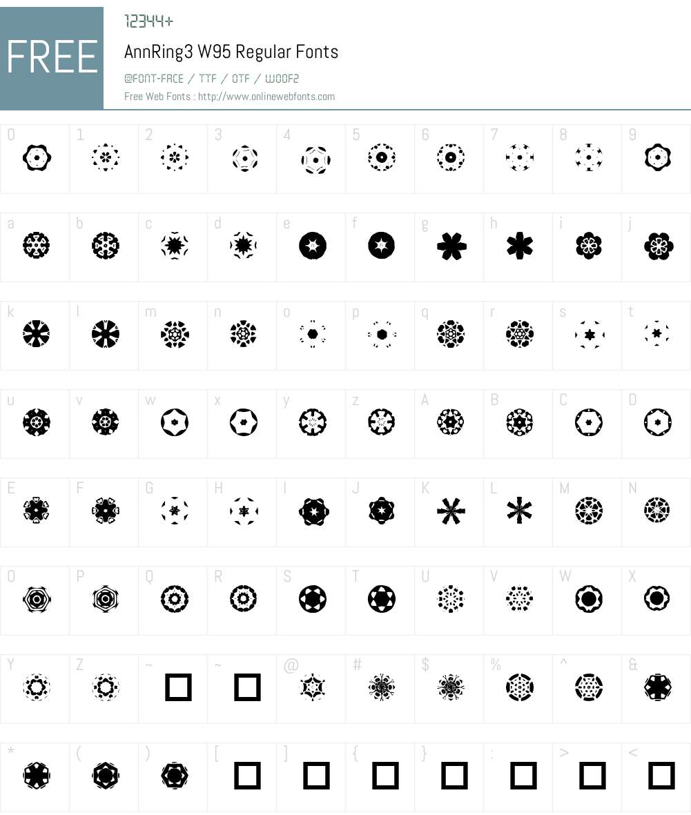 AnnRing3 Font Screenshots