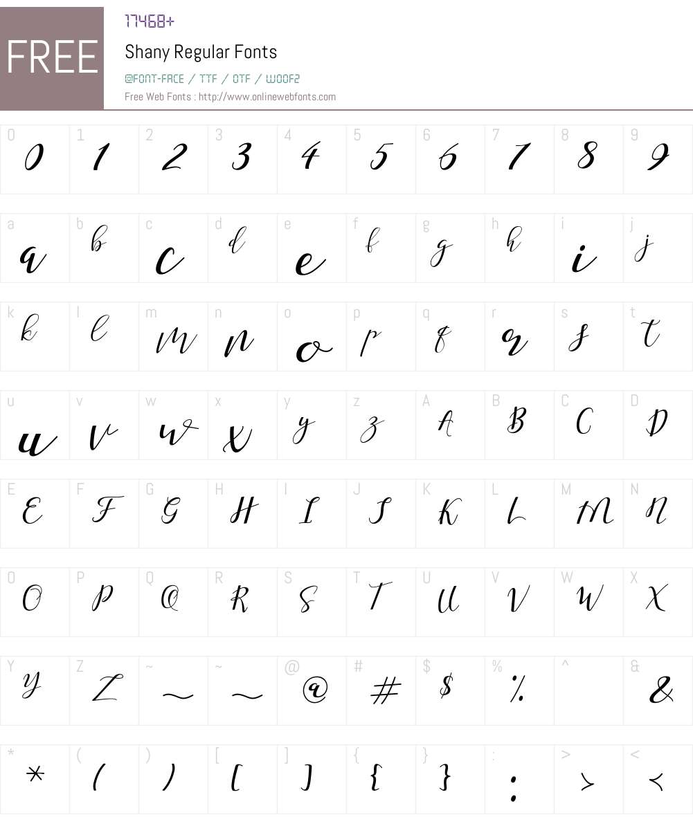 Shany Font Screenshots