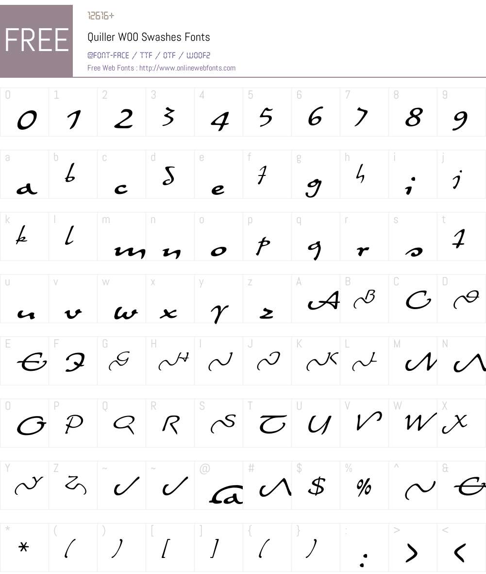 QuillerW00-Swashes Font Screenshots