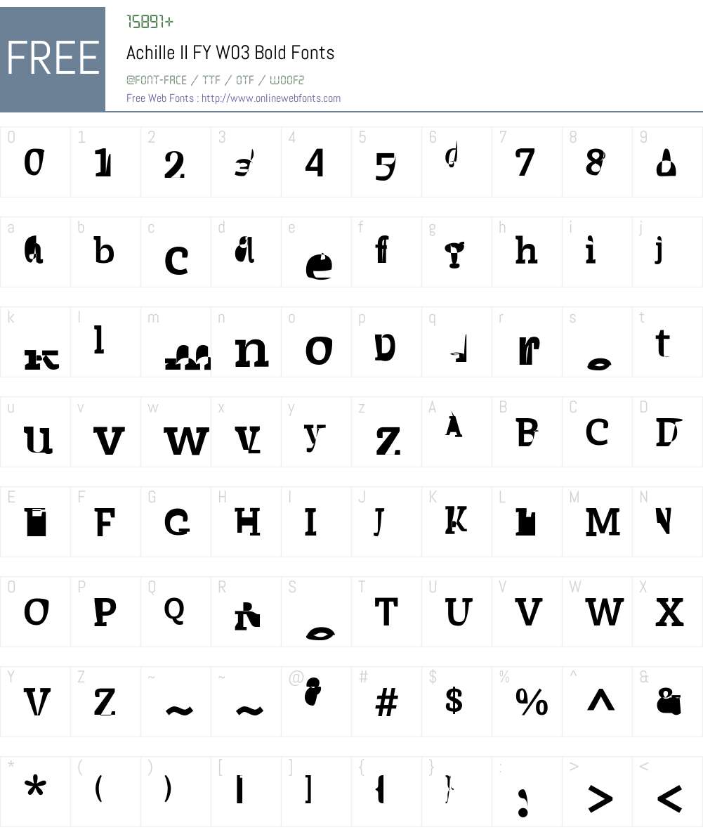 Achille II FY Font Screenshots