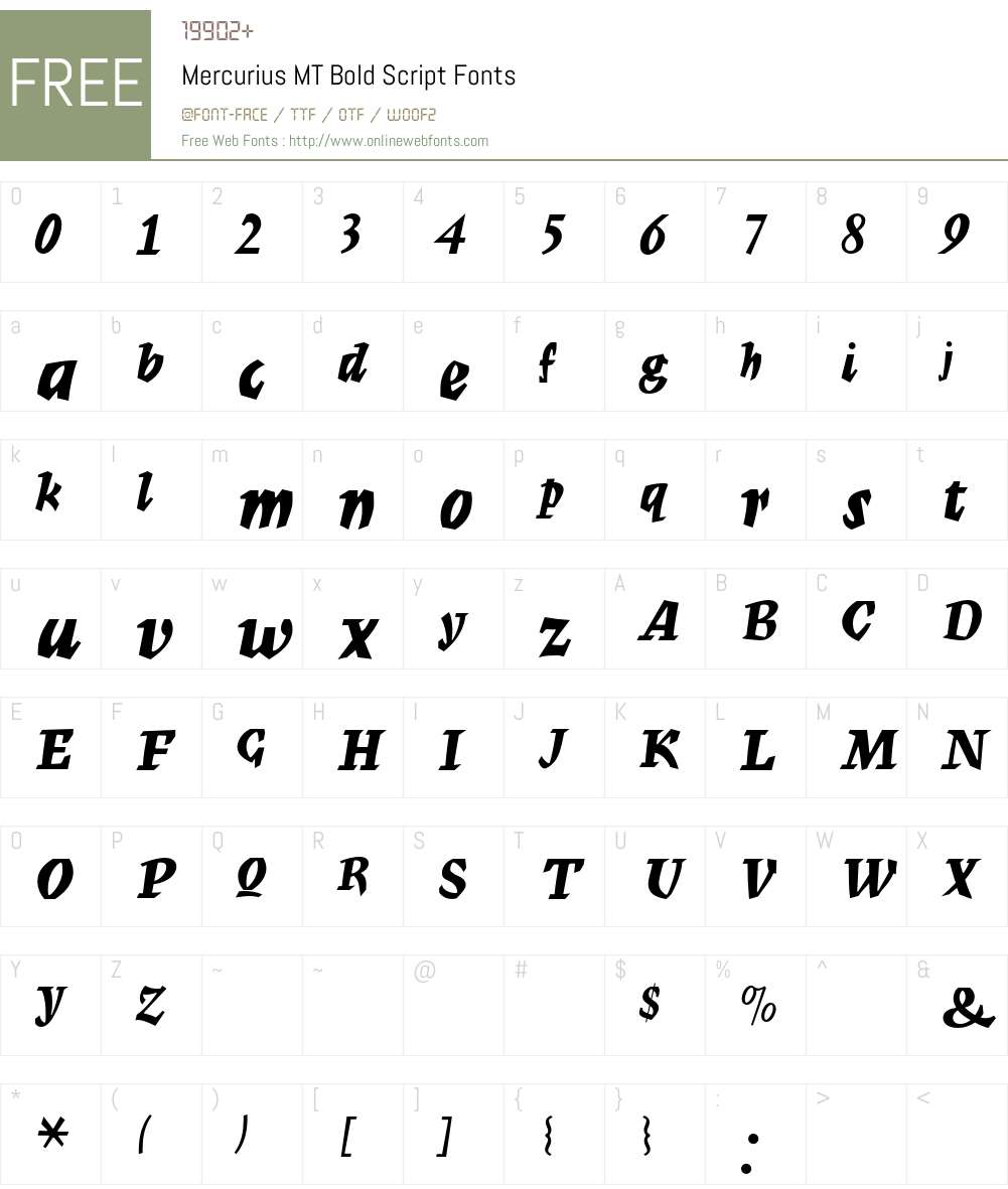 Mercurius MT Font Screenshots