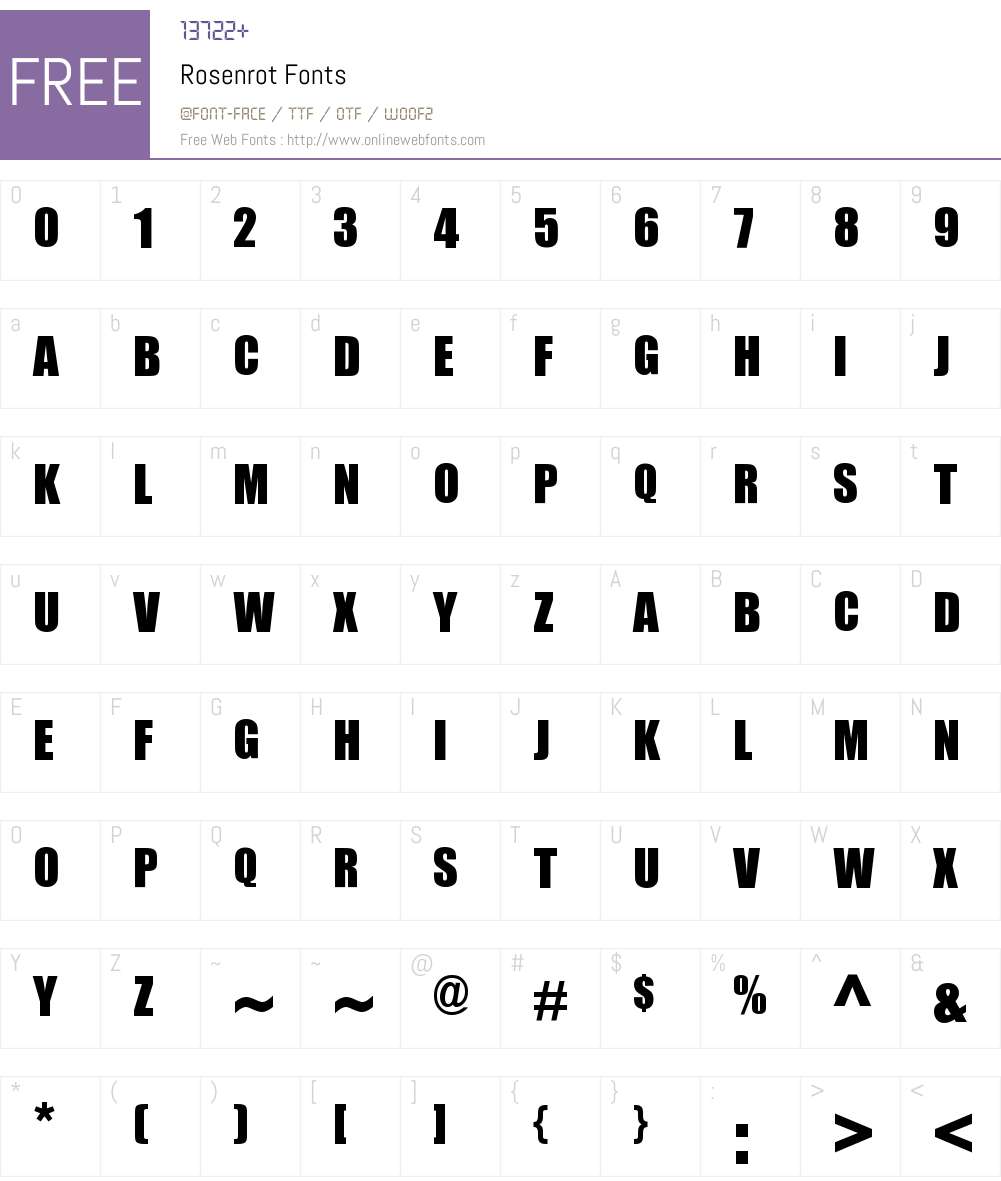 Rosenrot Font Screenshots