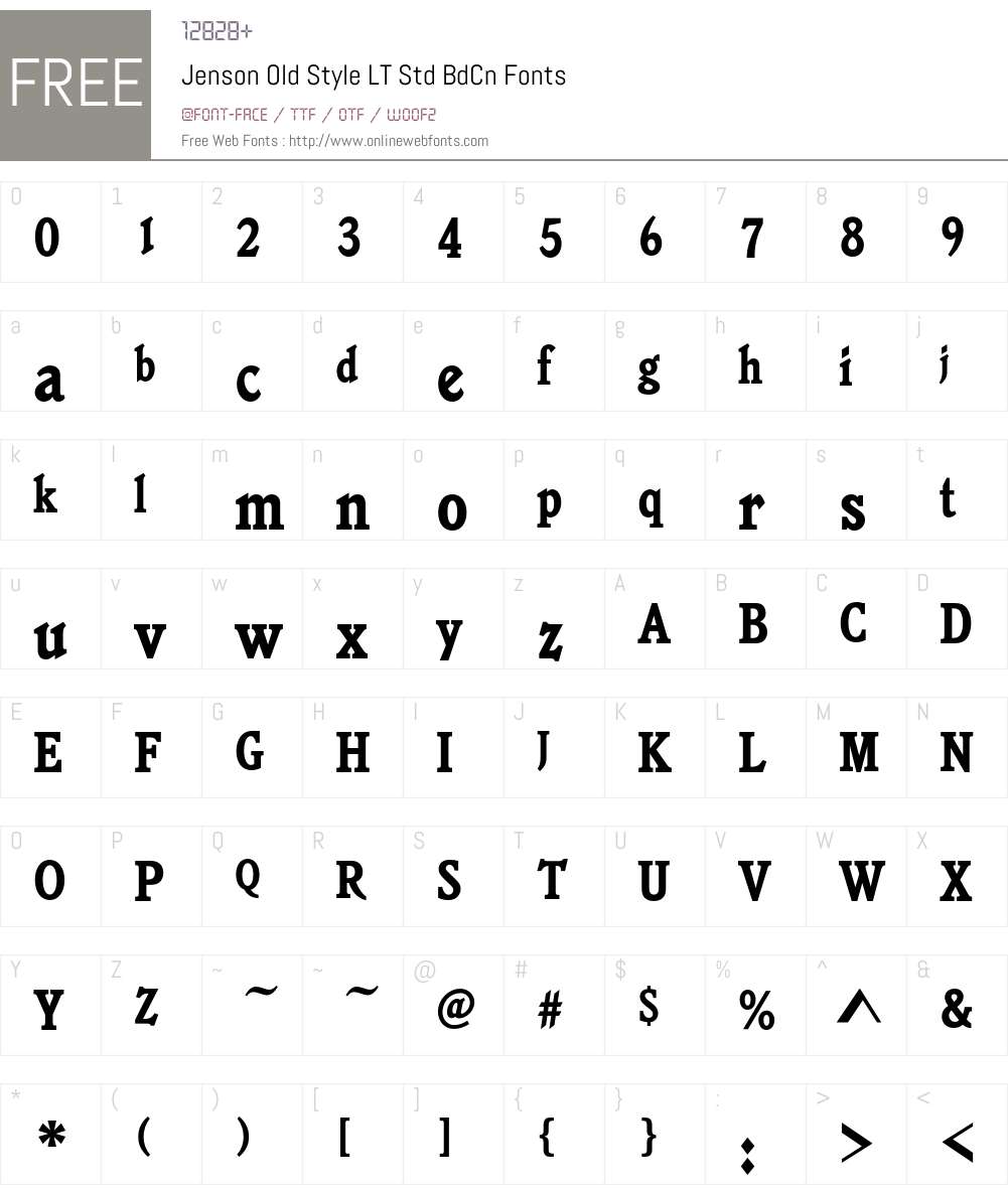 Jenson Old Style LT Std Font Screenshots