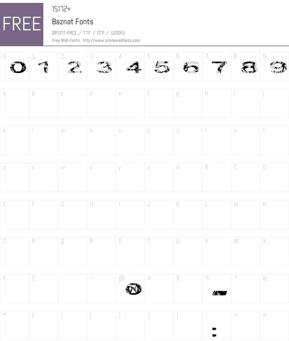 Baznat Font Screenshots