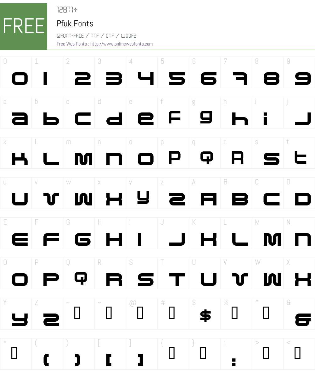 Pfuk Font Screenshots