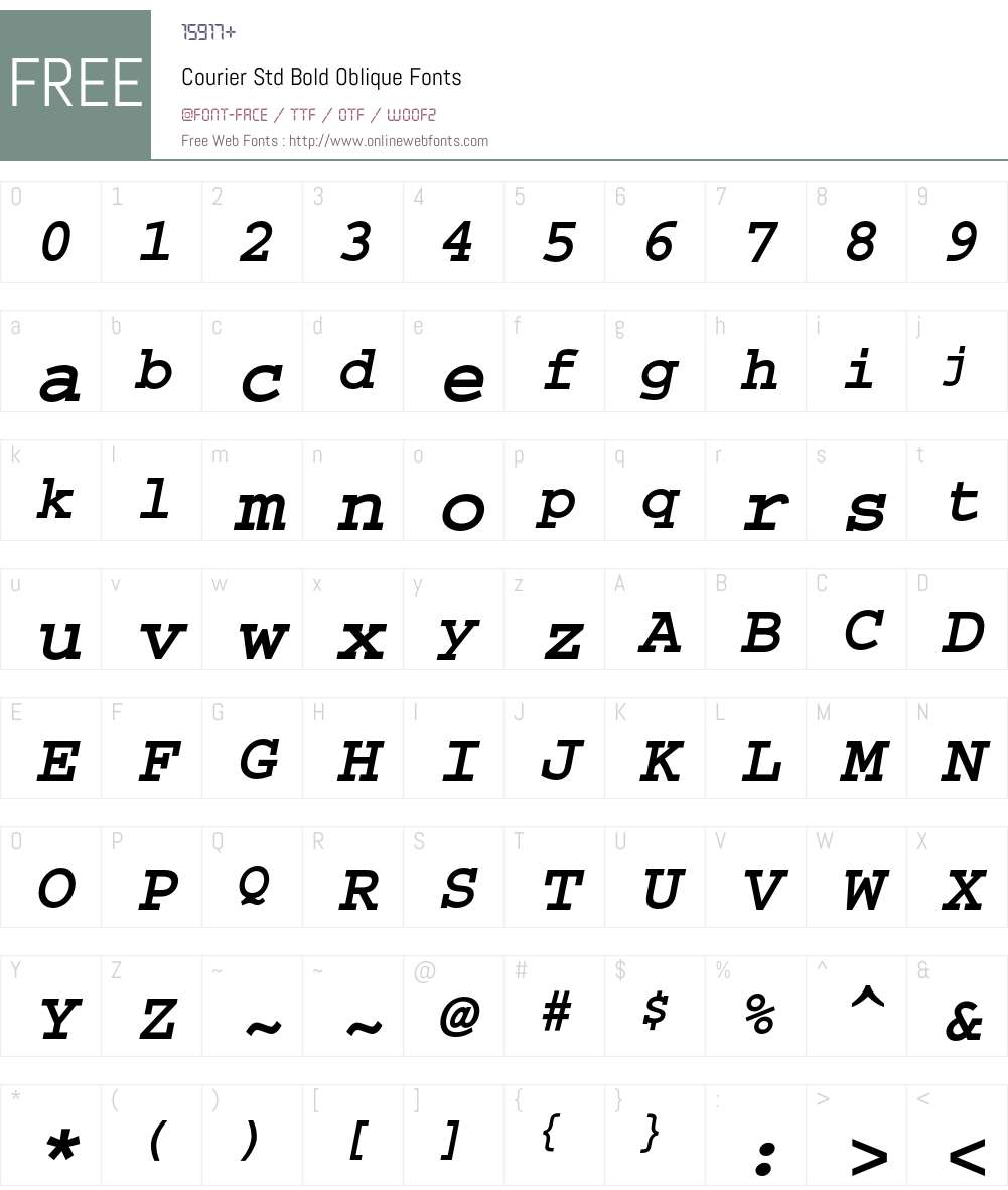 Courier Std Font Screenshots