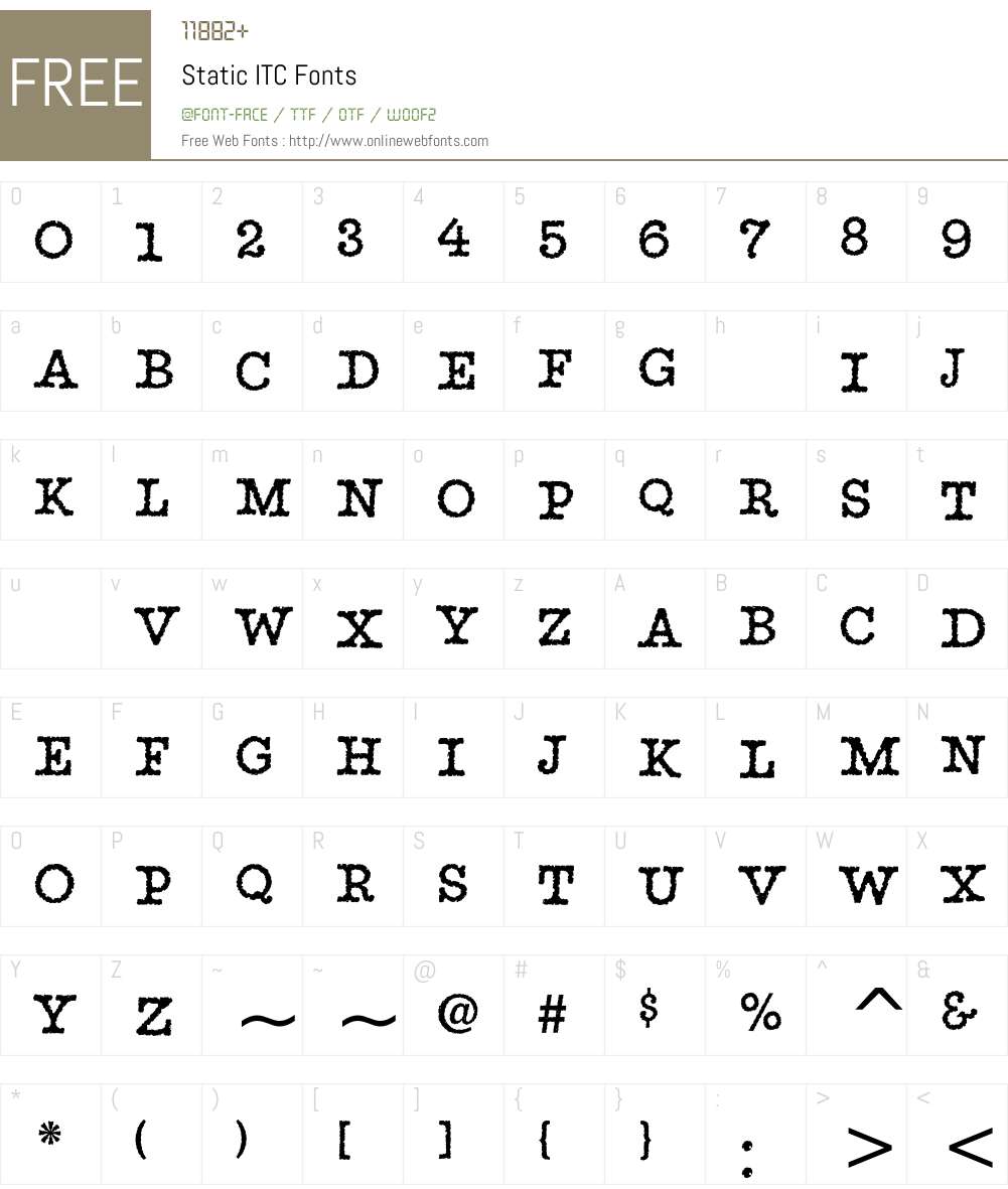 Static ITC Font Screenshots