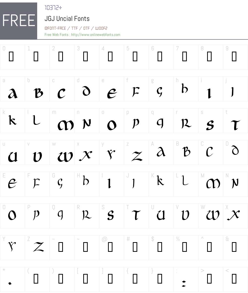 JGJ Uncial Font Screenshots
