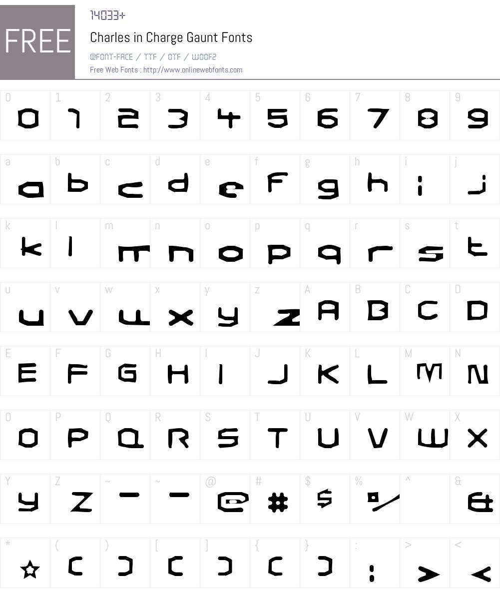 Charles in Charge Gaunt Font Screenshots