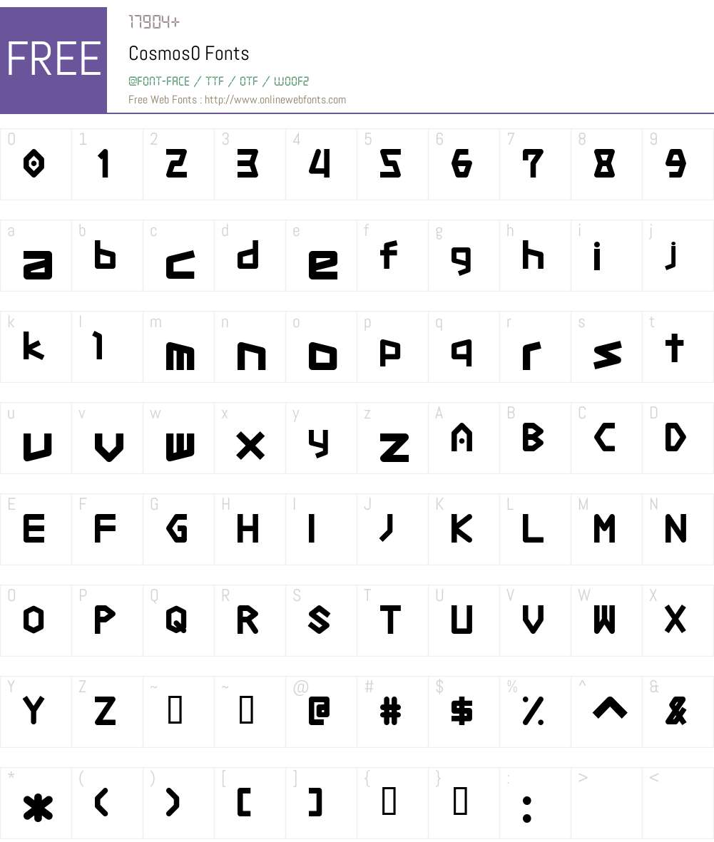 Cosmos0 Font Screenshots