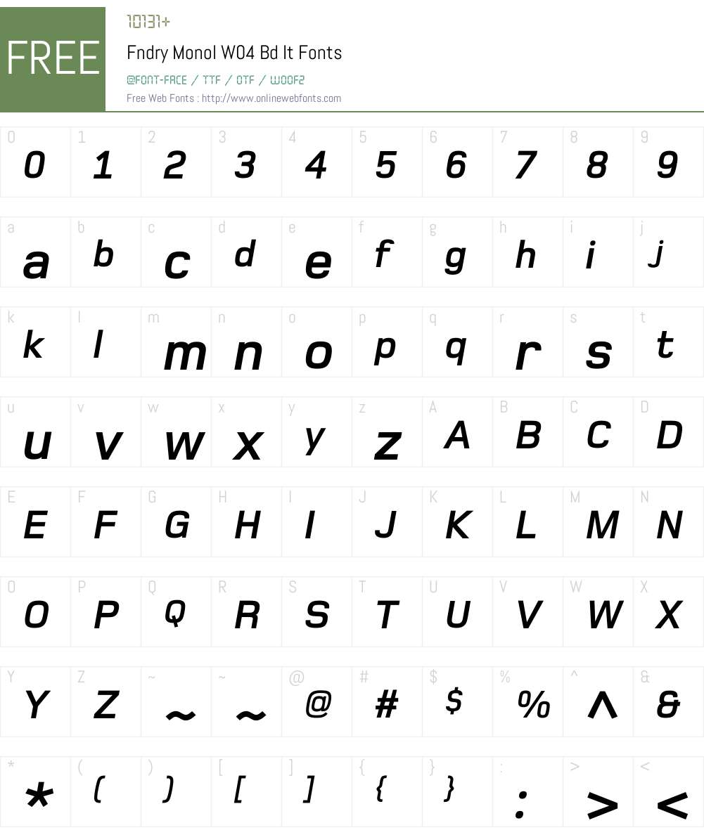 Foundry Monoline Font Screenshots