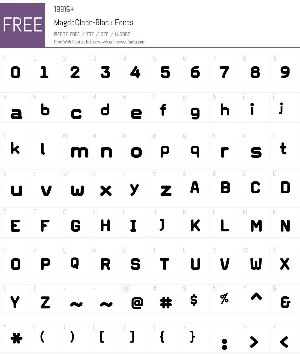 MagdaClean Font Screenshots