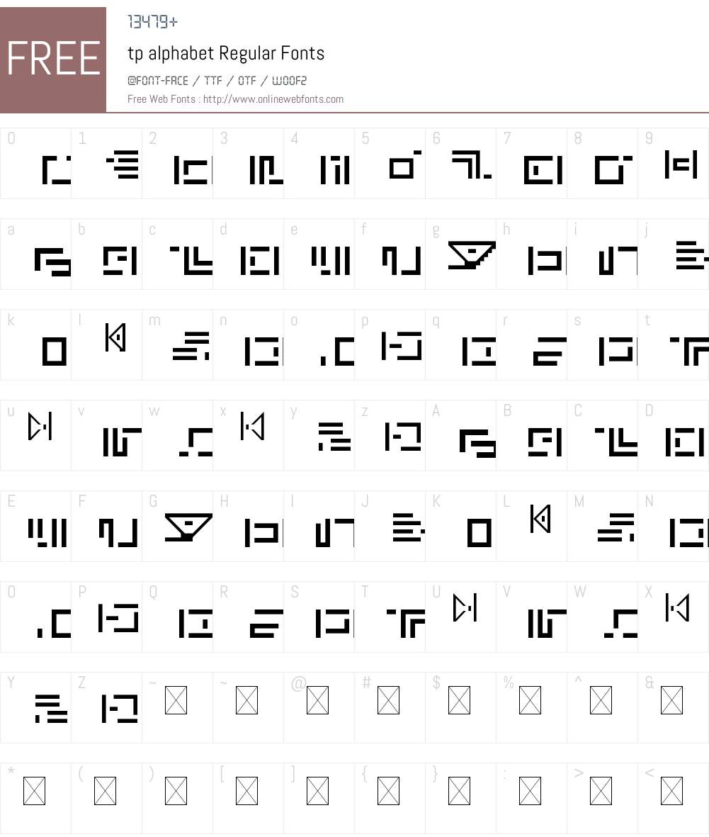 tp alphabet Font Screenshots