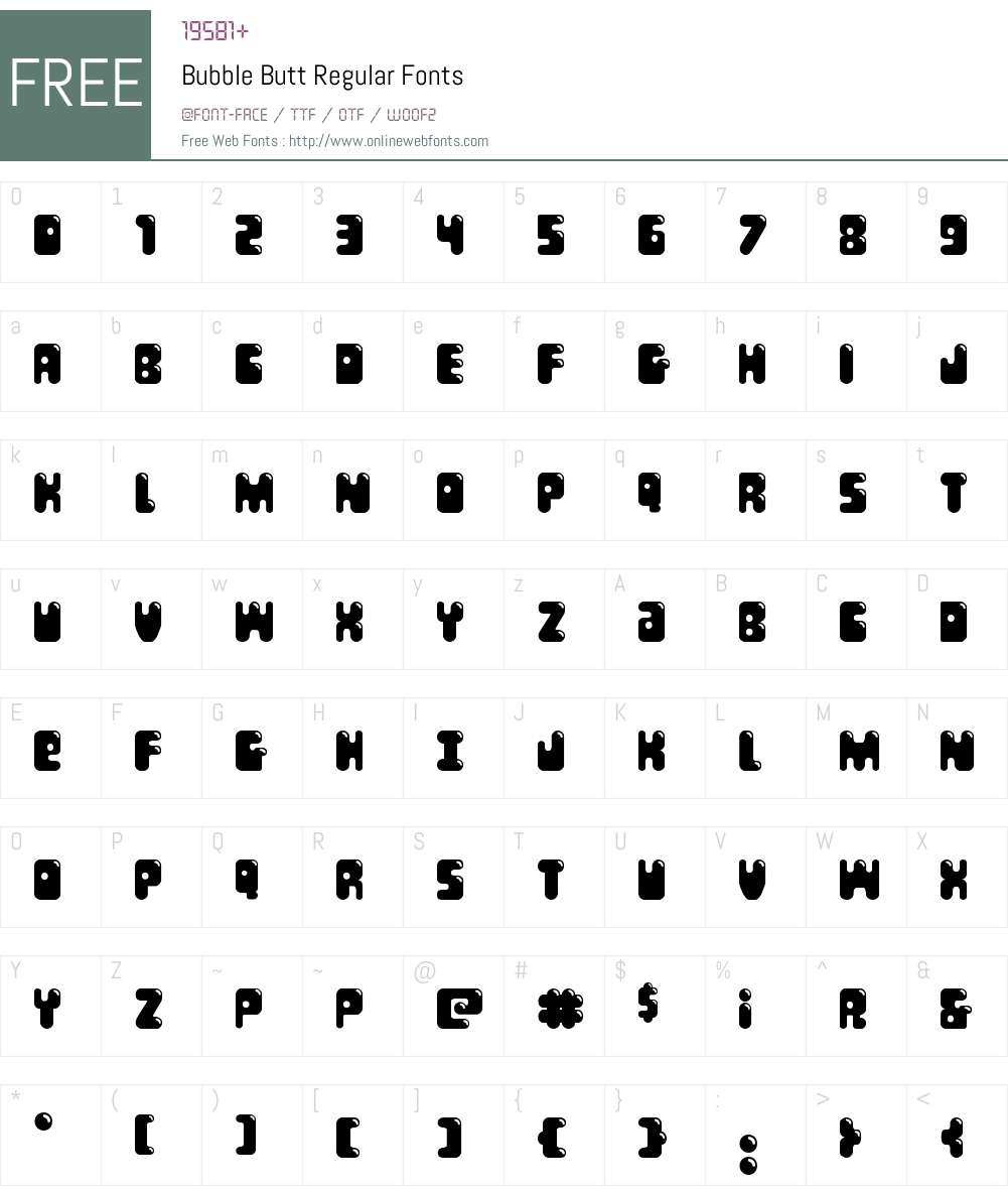 Bubble Butt Font Screenshots