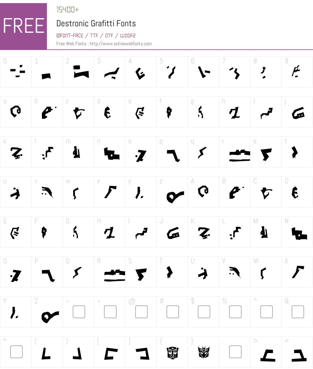 Destronic Grafitti Font Screenshots