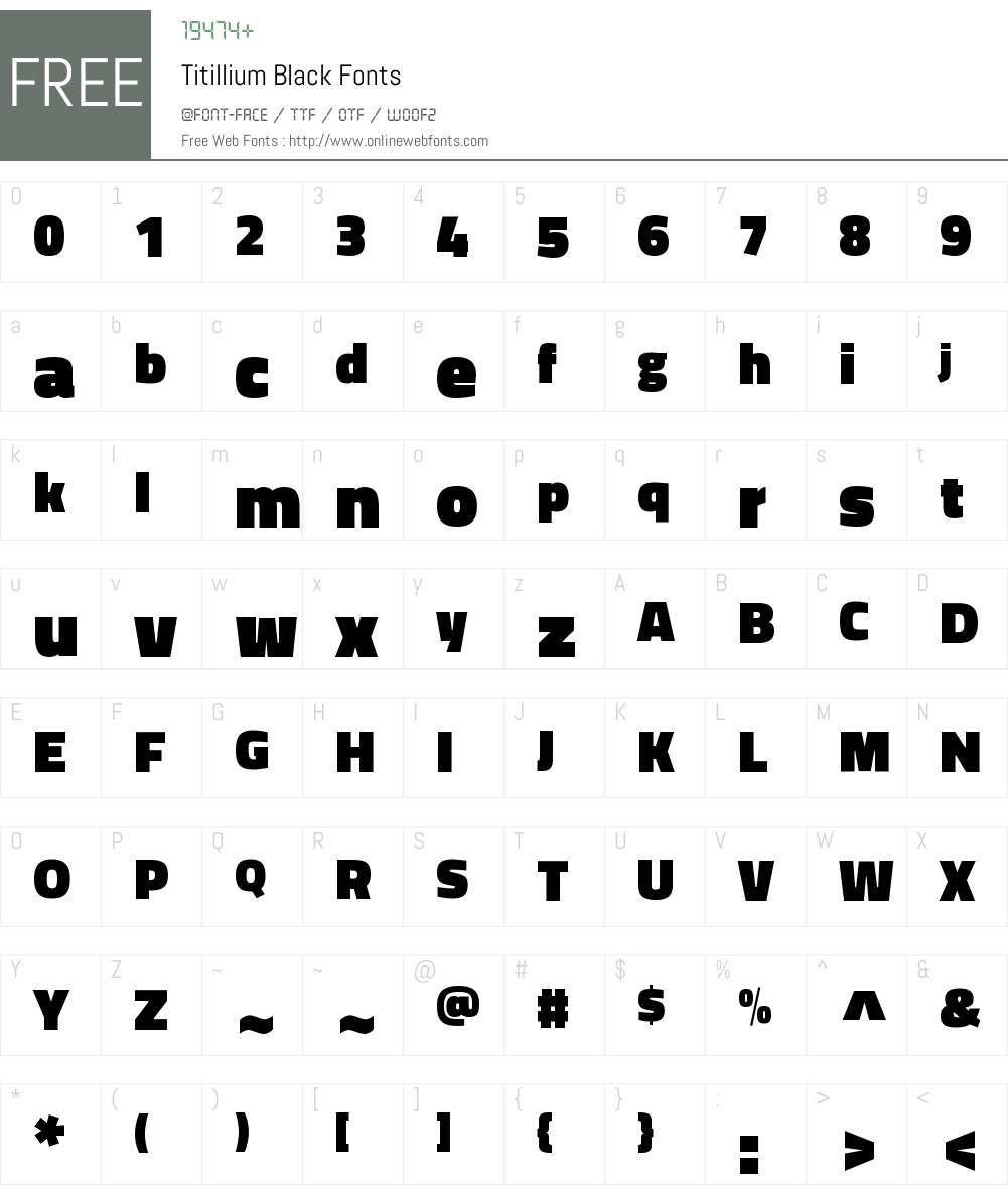Titillium Bd Font Screenshots
