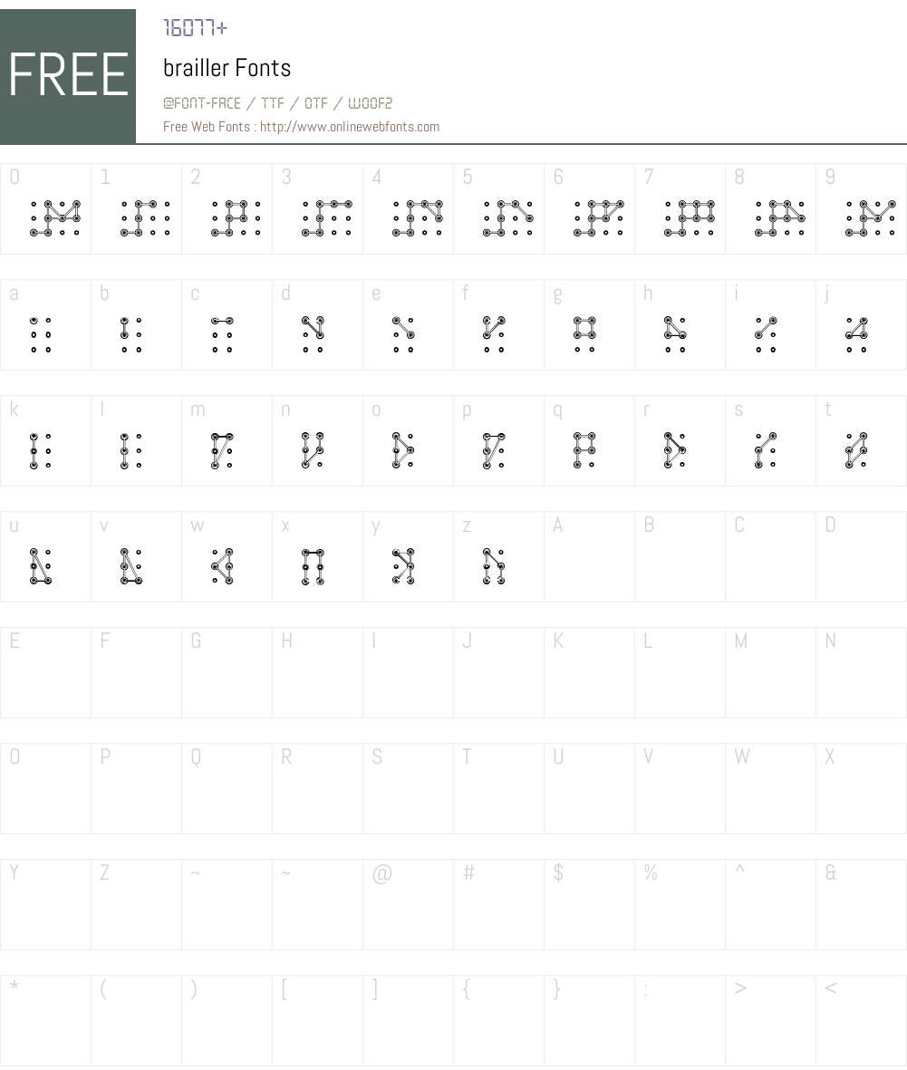 brailler Font Screenshots