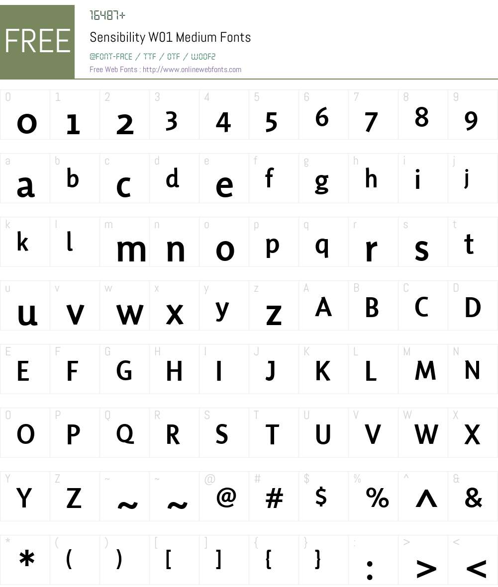 SensibilityW01-Medium Font Screenshots