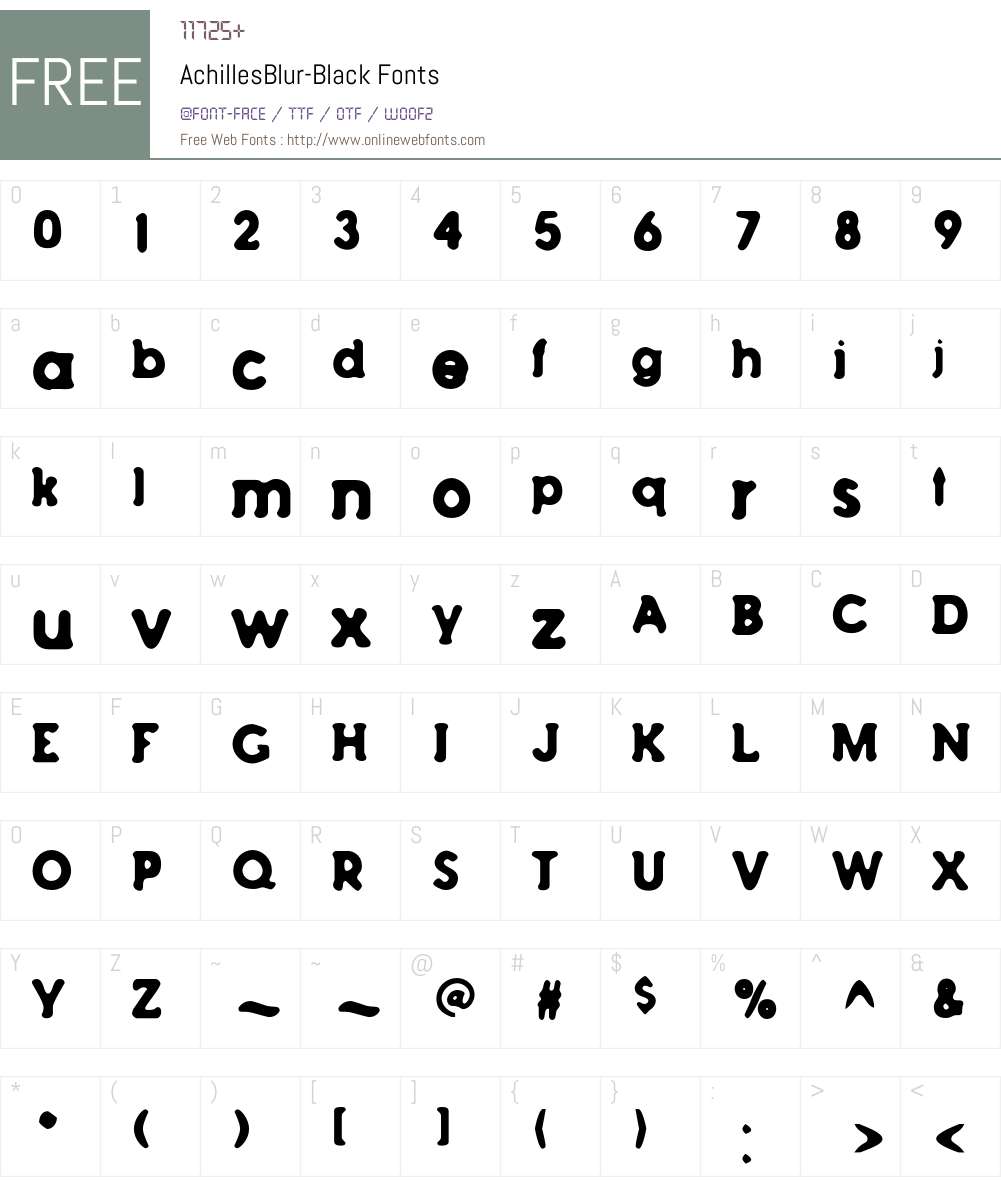 AchillesBlur Font Screenshots