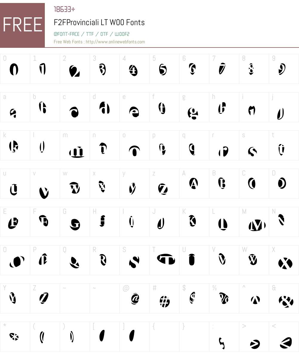 F2FProvincialiLTW00 Font Screenshots