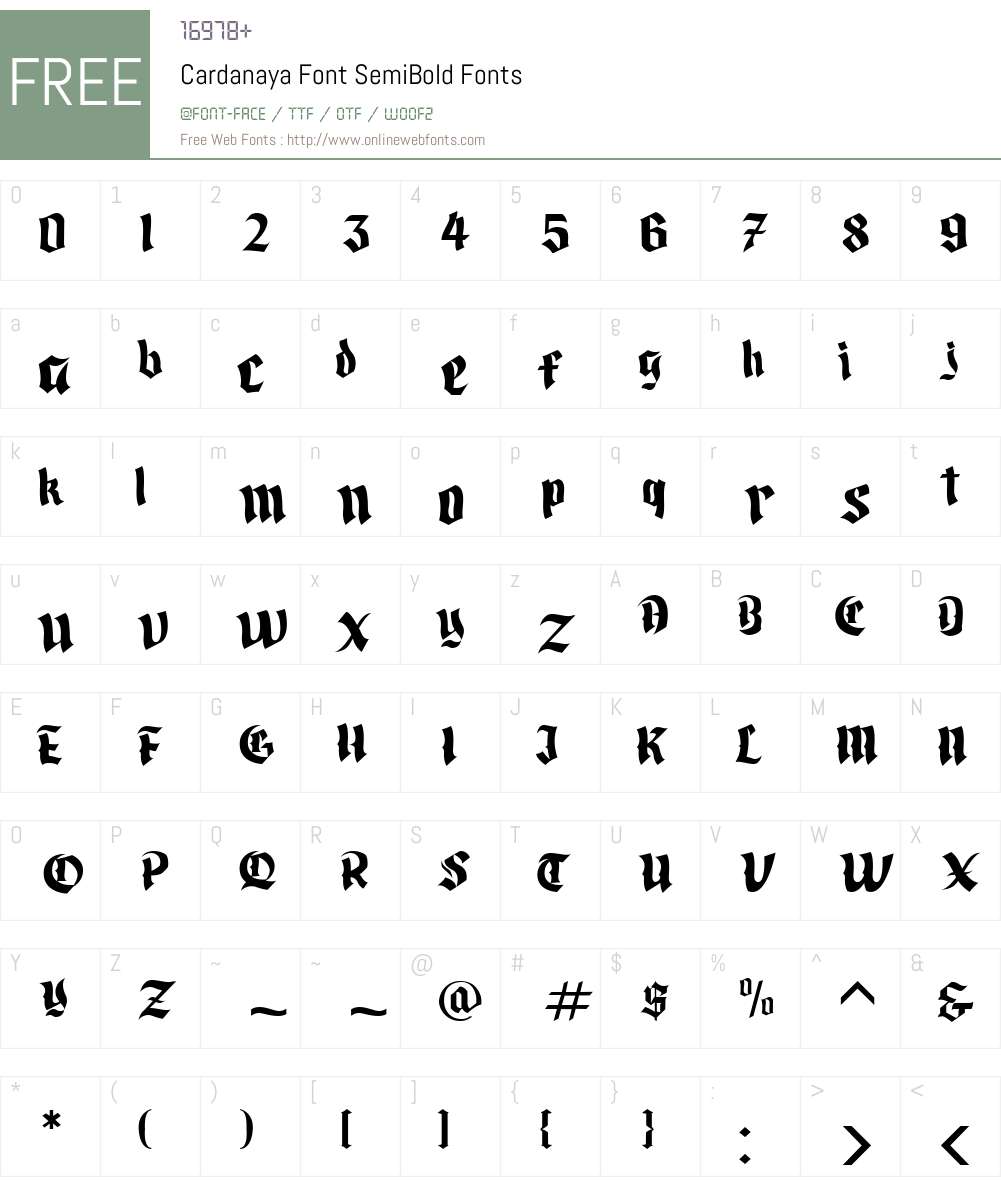 Cardanaya Font Font Screenshots
