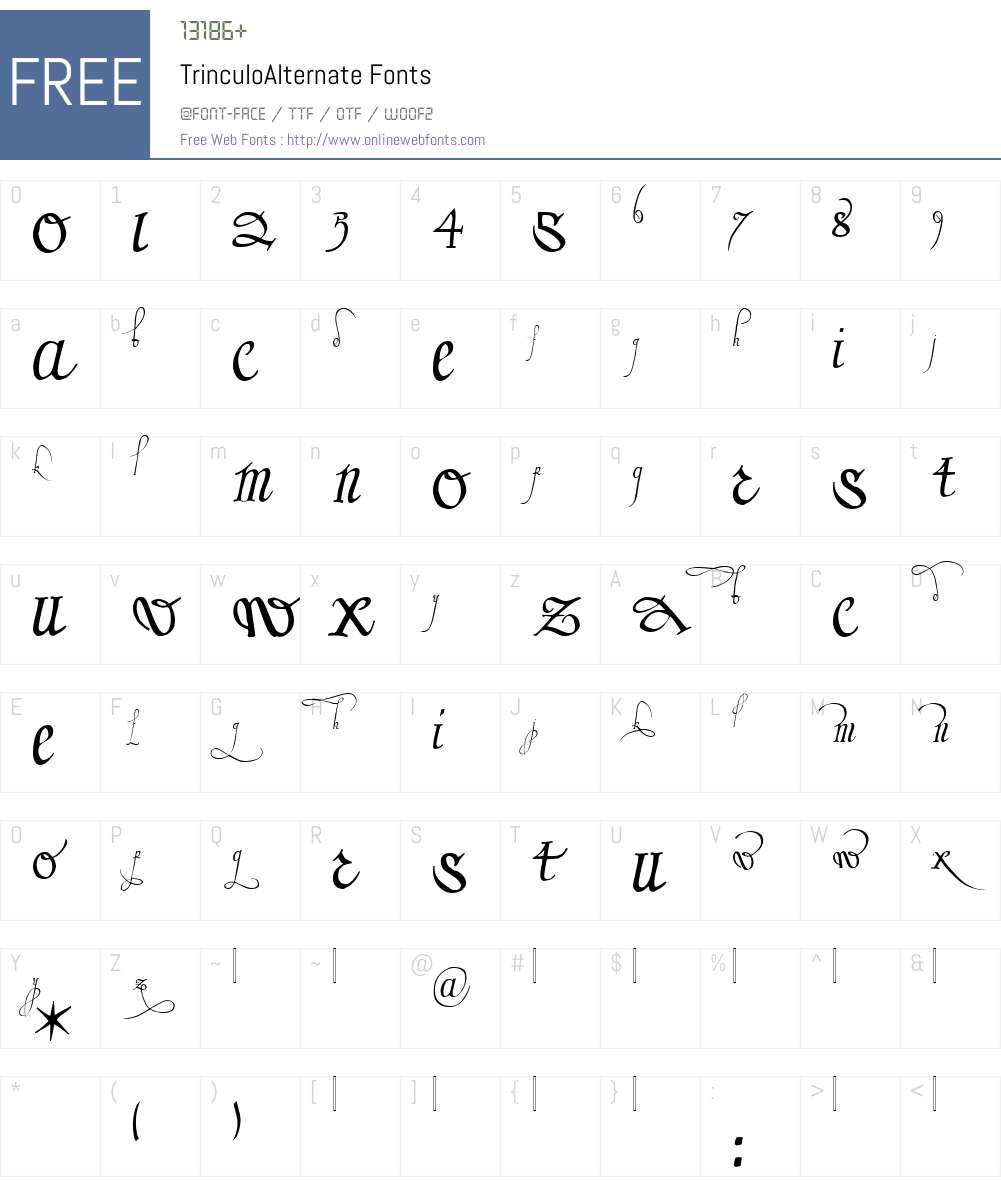 TrinculoAlternate Font Screenshots
